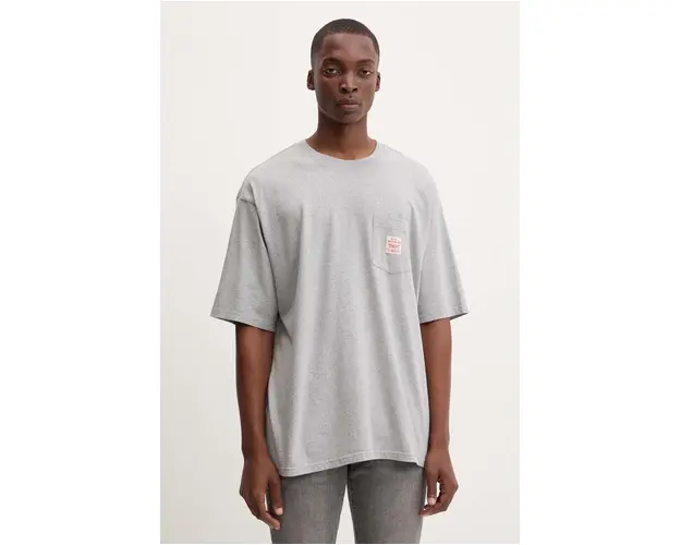 Levi's tricou din bumbac barbati, culoarea gri, neted, A5850