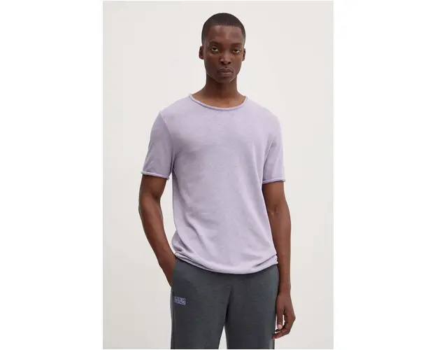 American Vintage tricou din bumbac barbati, culoarea violet, neted, MSON25TGH24