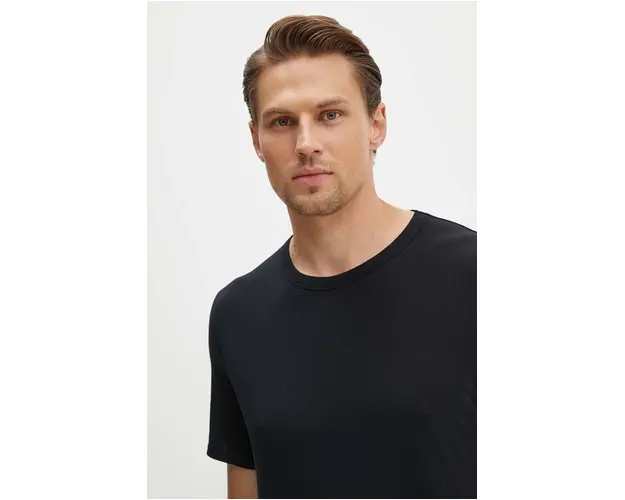 American Vintage tricou din bumbac barbati, culoarea negru, neted, MDEC1TH24