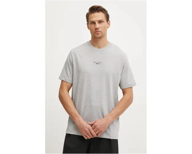 Marc O'Polo tricou din bumbac DENIM barbati, culoarea gri, cu imprimeu, 5000005125
