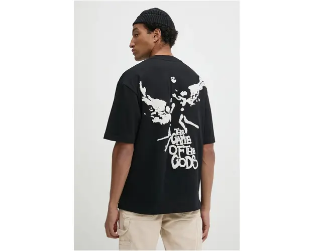 BALR. tricou din bumbac Game of the Gods barbati, culoarea negru, cu imprimeu, B1112 1262