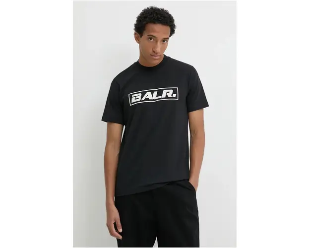 BALR. tricou din bumbac The Club barbati, culoarea negru, cu imprimeu, B1112 1266