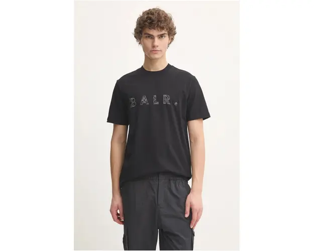 BALR. tricou din bumbac barbati, culoarea negru, cu imprimeu, B1112 1267