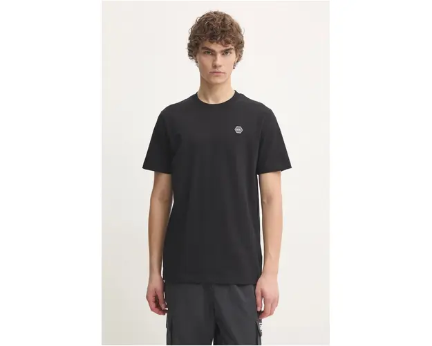 BALR. tricou din bumbac Hexline barbati, culoarea negru, cu imprimeu, B1112 1255