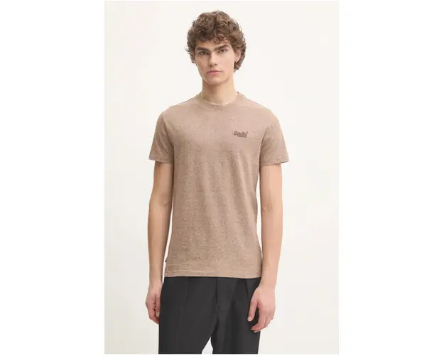 Superdry tricou din bumbac barbati, culoarea bej, modelator, M1011245A-B7D