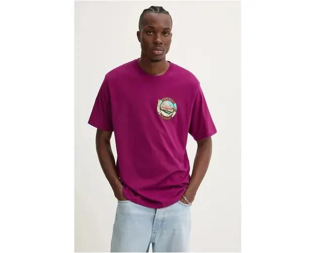 Superdry tricou din bumbac barbati, culoarea violet, cu imprimeu, M1012017A-17L