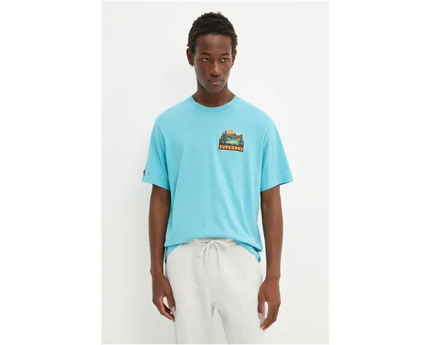 Superdry tricou barbati, cu imprimeu, M1012017A-2YV