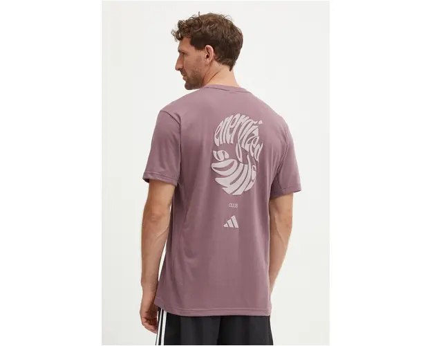 adidas Performance tricou de antrenament Yoga culoarea violet, cu imprimeu, IX9052