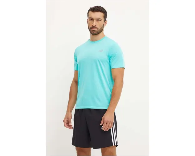 New Balance tricou de antrenament culoarea verde, melanj, MT41253CYJ
