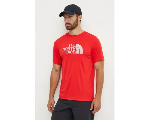 The North Face tricou sport 24/7 Easy culoarea rosu, neted, NF0A895KHCL1