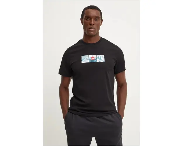 The North Face tricou din bumbac Tee Expedition System barbati, culoarea negru, cu imprimeu, NF0A89DCJK31