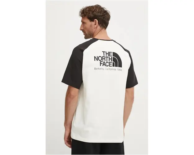 The North Face tricou din bumbac Heritage barbati, culoarea bej, modelator, NF0A89FWROU1