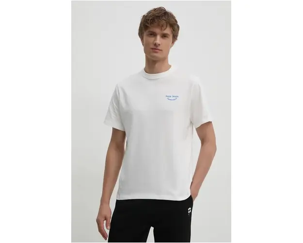 Pepe Jeans tricou din bumbac ARIS barbati, culoarea alb, cu imprimeu, PM509630