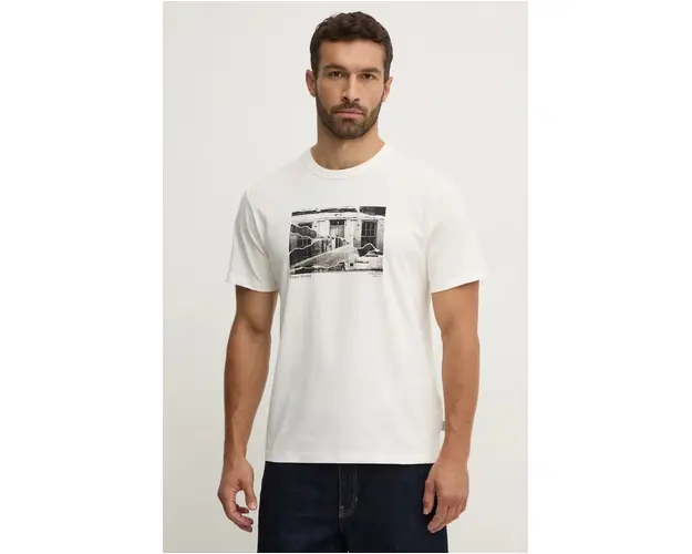 Pepe Jeans tricou ARNEY barbati, culoarea alb, cu imprimeu, PM509647