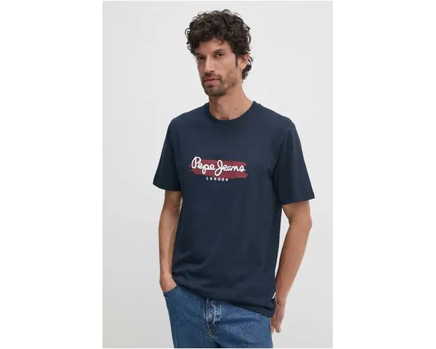 Pepe Jeans tricou ARSHAM barbati, culoarea albastru marin, cu imprimeu, PM509713