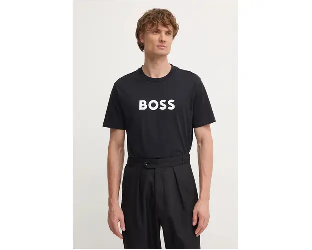 BOSS tricou barbati, culoarea negru, cu imprimeu, 50505674