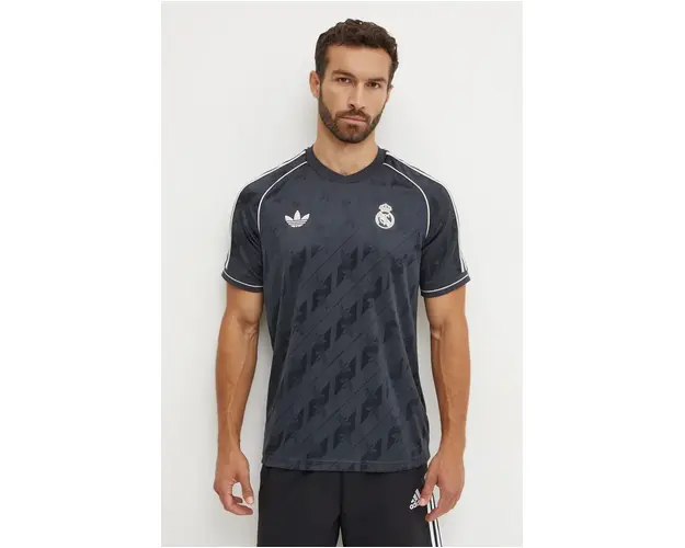 adidas Originals tricou Real Madrid barbati, culoarea negru, modelator, JI9481