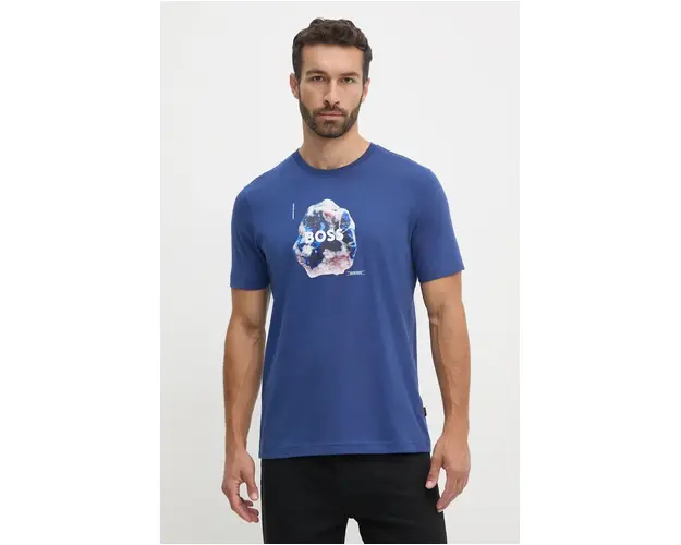 Boss Orange tricou din bumbac barbati, cu imprimeu, 50528189