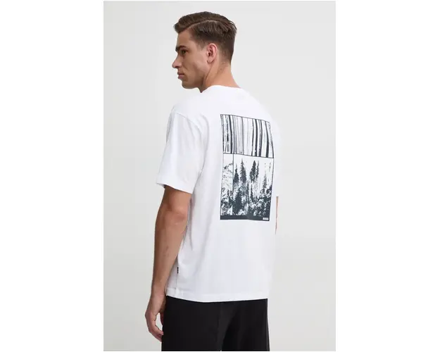 Boss Orange tricou din bumbac barbati, culoarea alb, neted, 50528221