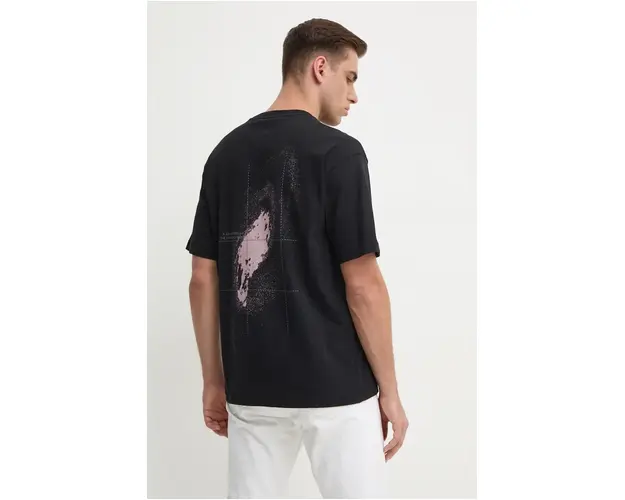 Boss Orange tricou din bumbac barbati, culoarea negru, neted, 50528221