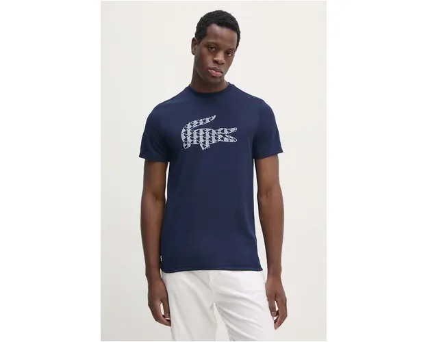 Lacoste tricou barbati, culoarea albastru marin, cu imprimeu, TH2623