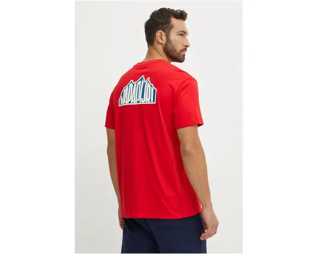 Napapijri tricou din bumbac S-Linth barbati, culoarea rosu, cu imprimeu, NP0A4I39R061