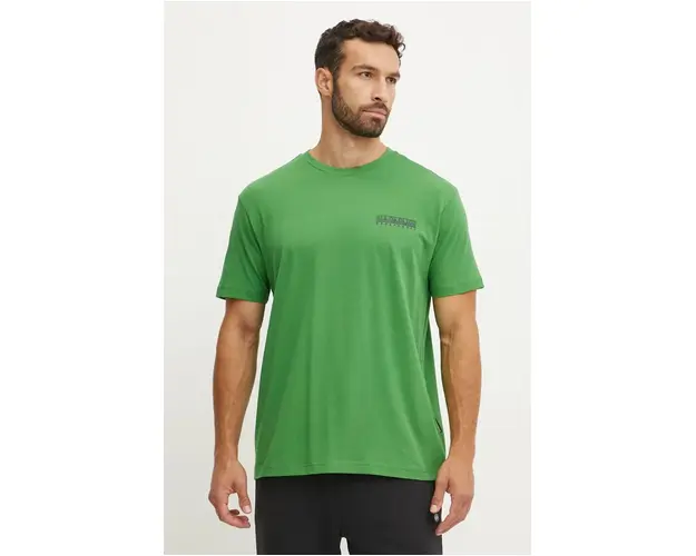 Napapijri tricou din bumbac S-Linth barbati, culoarea verde, cu imprimeu, NP0A4I39G1T1