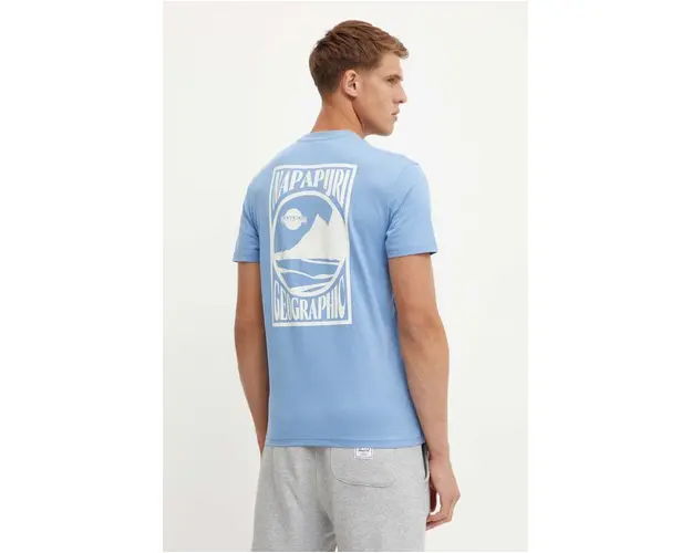 Napapijri tricou din bumbac S-Mele barbati, cu imprimeu, NP0A4IN4I821