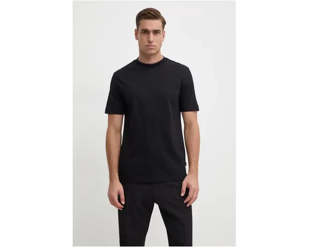 BOSS tricou din bumbac barbati, culoarea negru, neted, 50524998