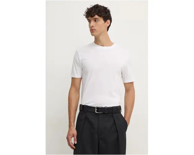 BOSS tricou din bumbac barbati, culoarea alb, neted, 50523931