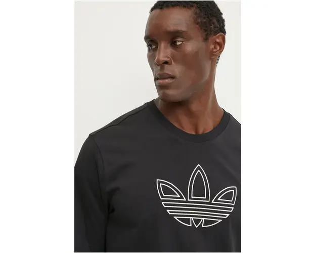 adidas Originals tricou din bumbac Outline Tee barbati, culoarea negru, cu imprimeu, IY4882