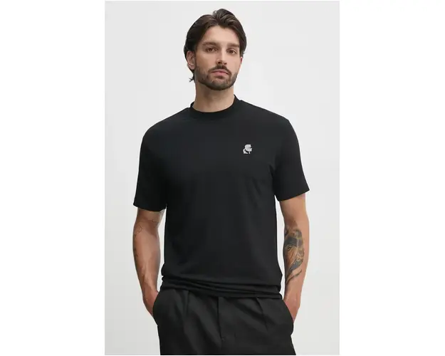 Karl Lagerfeld tricou barbati, culoarea negru, cu imprimeu, 544221.755124