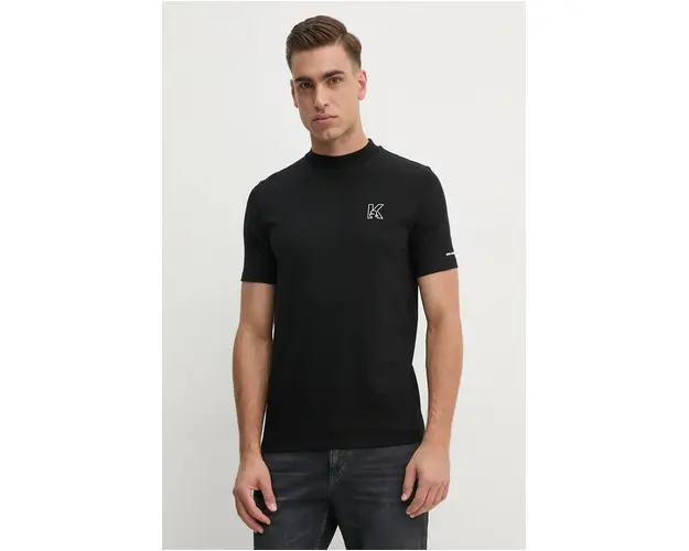 Karl Lagerfeld tricou barbati, culoarea negru, cu imprimeu, 544221.755030