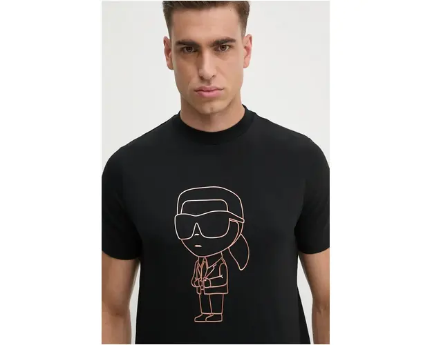 Karl Lagerfeld tricou barbati, culoarea negru, cu imprimeu, 544221.755057