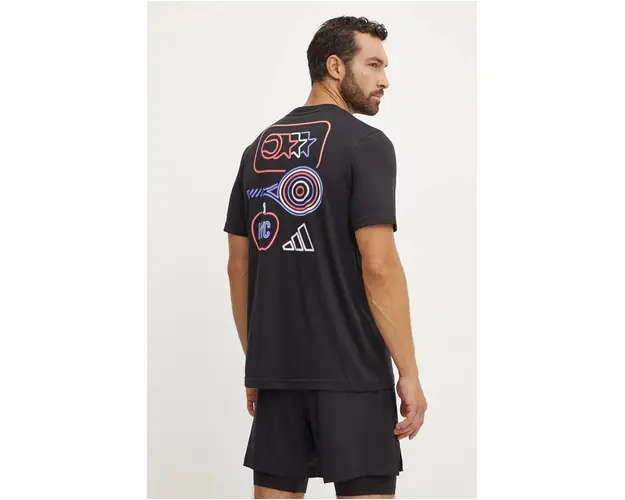 adidas Performance tricou de antrenament culoarea negru, cu imprimeu, IW0148