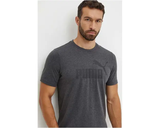 Puma tricou barbati, culoarea gri, cu imprimeu, 586736