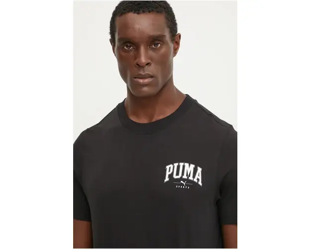 Puma tricou din bumbac barbati, culoarea negru, cu imprimeu, 681792