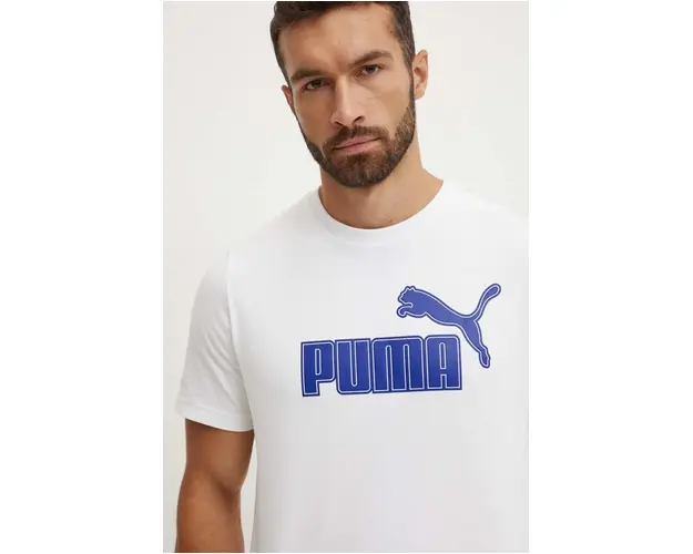 Puma tricou barbati, culoarea alb, cu imprimeu, 681861