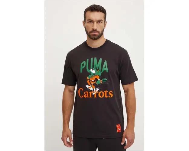 Puma tricou din bumbac PUMA X CARROTS Graphic Tee barbati, culoarea negru, cu imprimeu, 627443