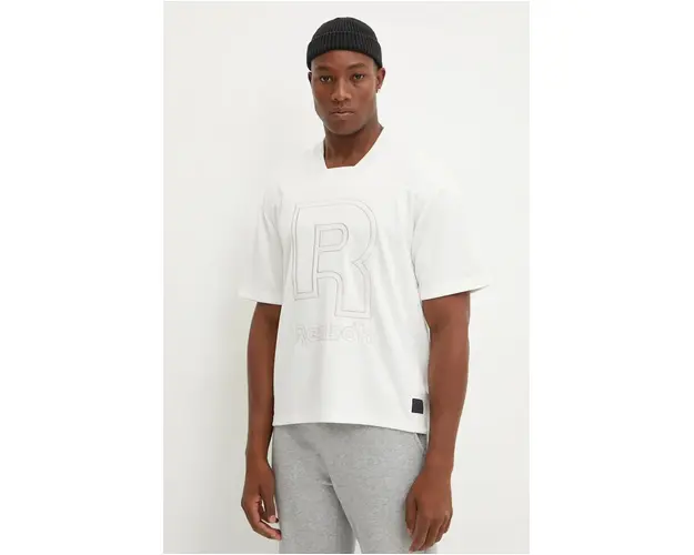 Reebok Classic tricou barbati, culoarea bej, cu imprimeu, 100205658