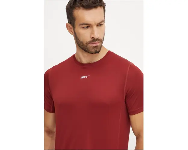 Reebok tricou de alergare Speedwick culoarea bordo, neted, 100205997