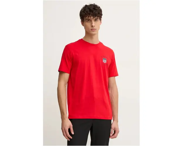 Gant tricou din bumbac barbati, culoarea rosu, cu imprimeu, 2003269