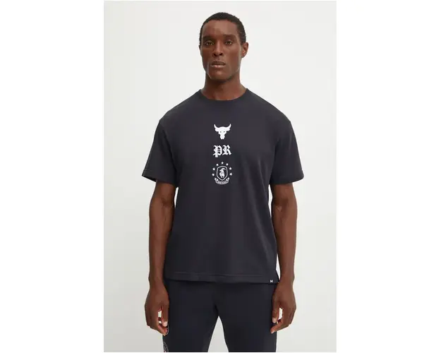 Under Armour tricou de antrenament Project Rock culoarea negru, cu imprimeu, 1386880