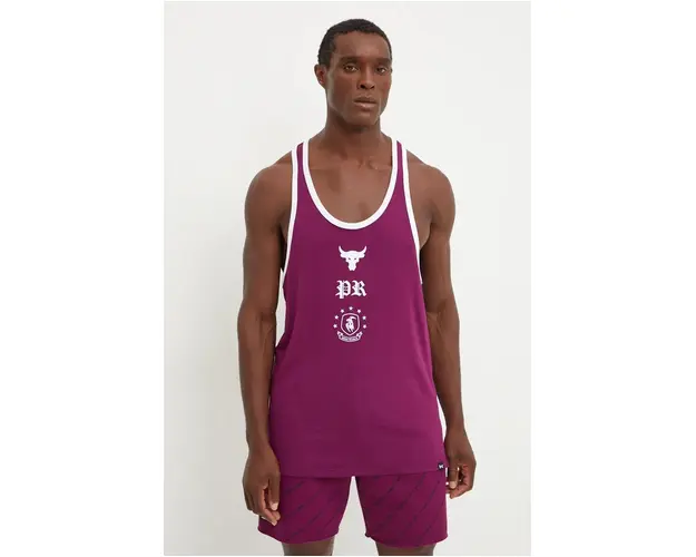 Under Armour tricou Project Rock barbati, culoarea violet, 1386897