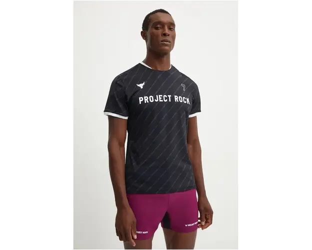 Under Armour tricou de antrenament Project Rock culoarea negru, modelator, 1387512