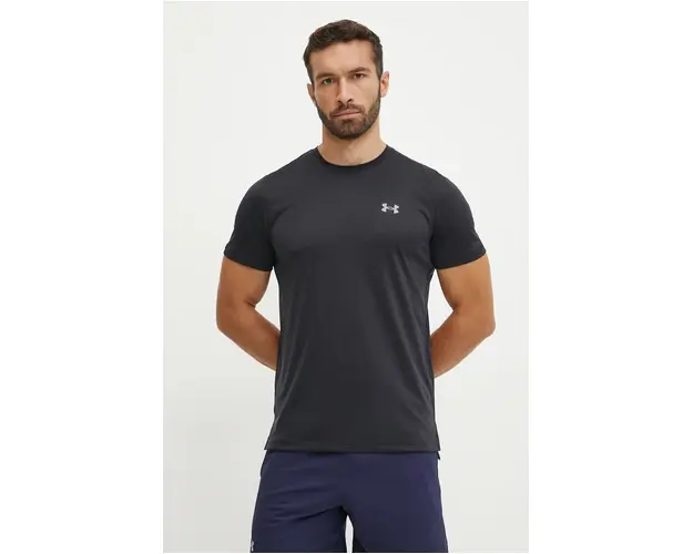 Under Armour tricou de alergare Launch culoarea negru, neted, 1382582