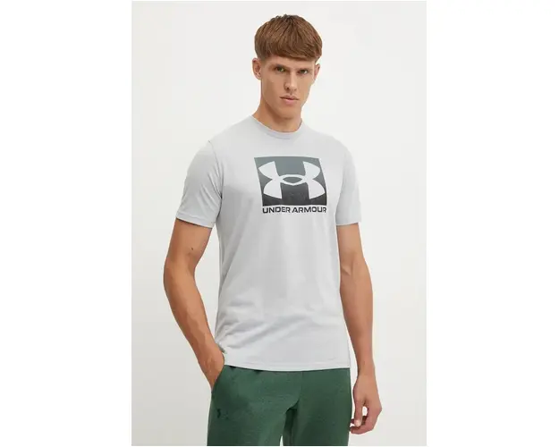 Under Armour tricou BOXED SPORTS UPDATED barbati, culoarea gri, cu imprimeu, 1386793