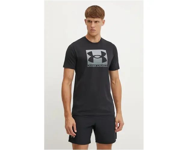 Under Armour tricou BOXED SPORTS UPDATED barbati, culoarea negru, cu imprimeu, 1386793