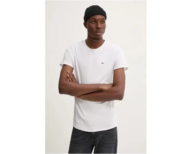 Tommy Jeans tricou 2-pack barbati, culoarea negru, neted, DM0DM19711