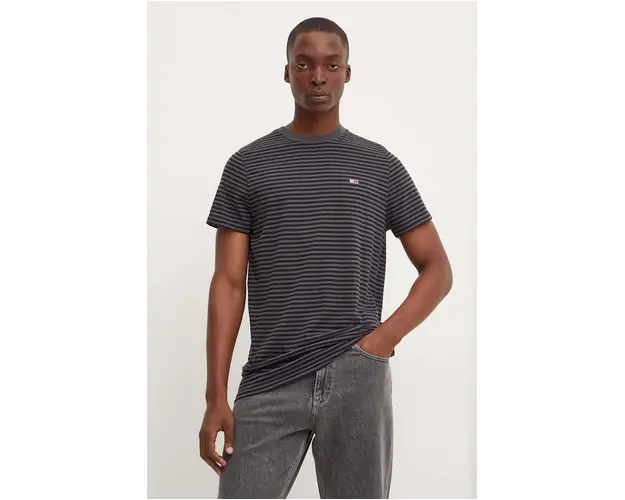 Tommy Jeans tricou din bumbac barbati, culoarea negru, modelator, DM0DM19723